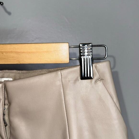 Abercrombie & Fitch Curve Love Vegan Leather Kick Flare Pants Tan/Beige Size 24 - Picture 7 of 8